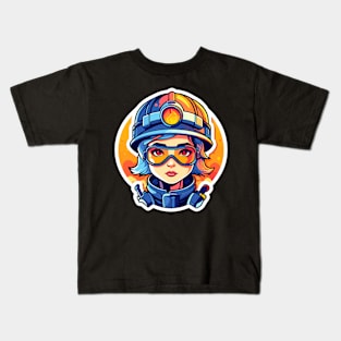 Firefighter Illustration Kids T-Shirt